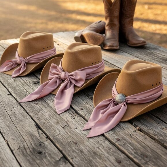 Dusty Rose Wild Rag Scarf 35x35 Satin Western Cowgirl Bandana - Picture 5 of 8